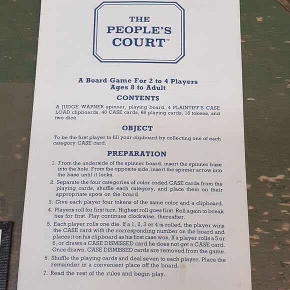 The People's Court Board Game 1986 Complete Hoyle Products Judge Wapner Age 8 up - Picture 5 of 7